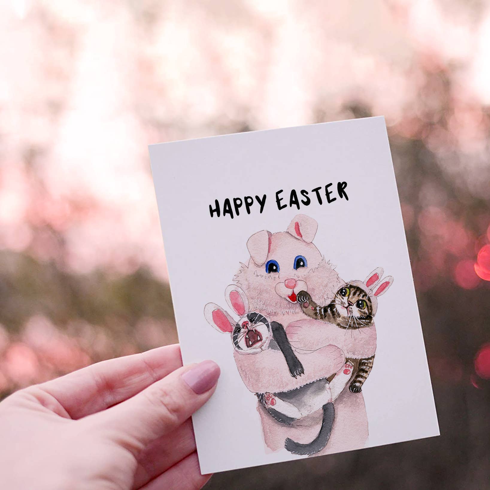 Liyana Studio - Wholesale Easter Card - Vintage Easter Bunny Photo - Funny Easter Card4