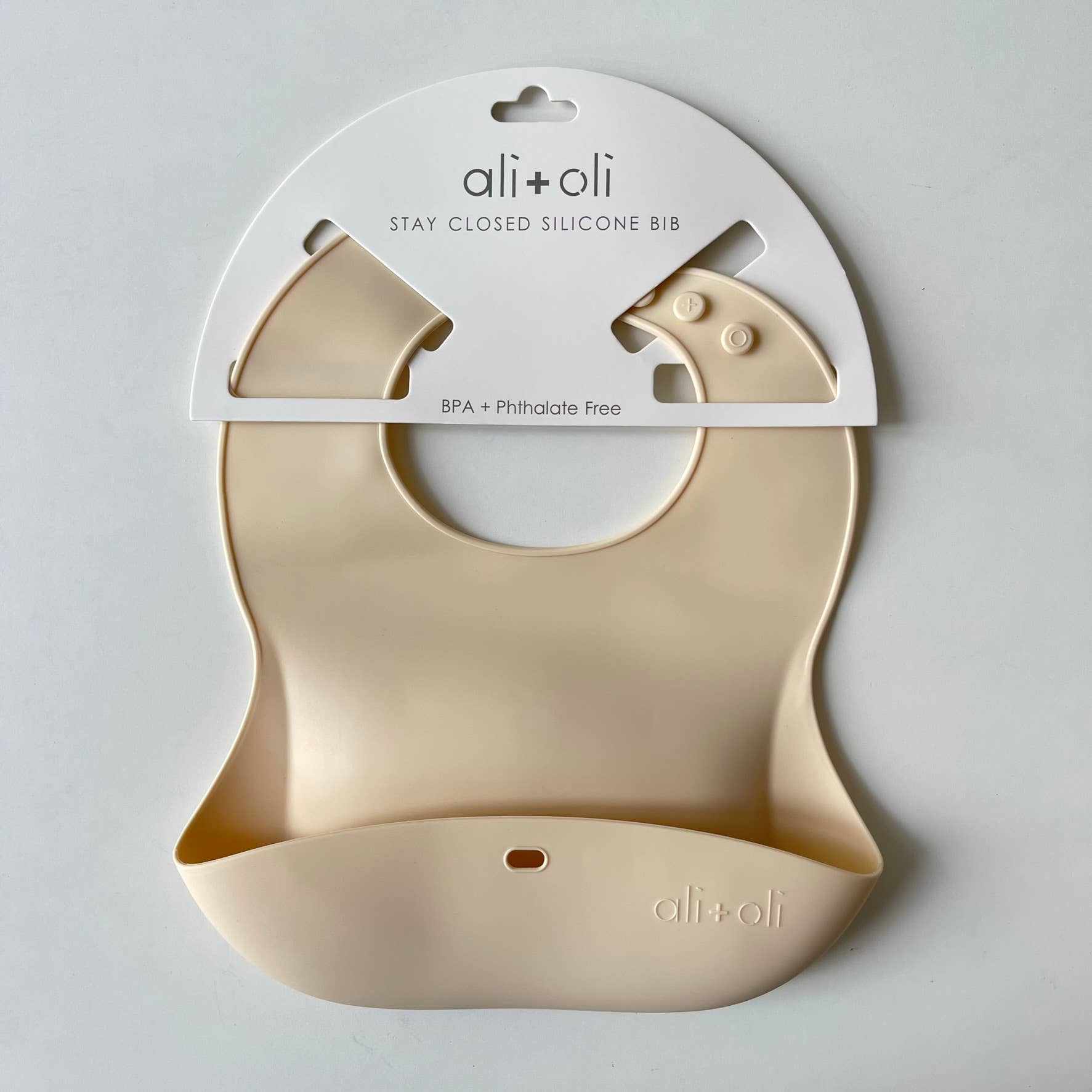 Ali+Oli - Wholesale Bib - Baby - Silicone Baby Bib Roll Up & Stay Closed - (Sand)2