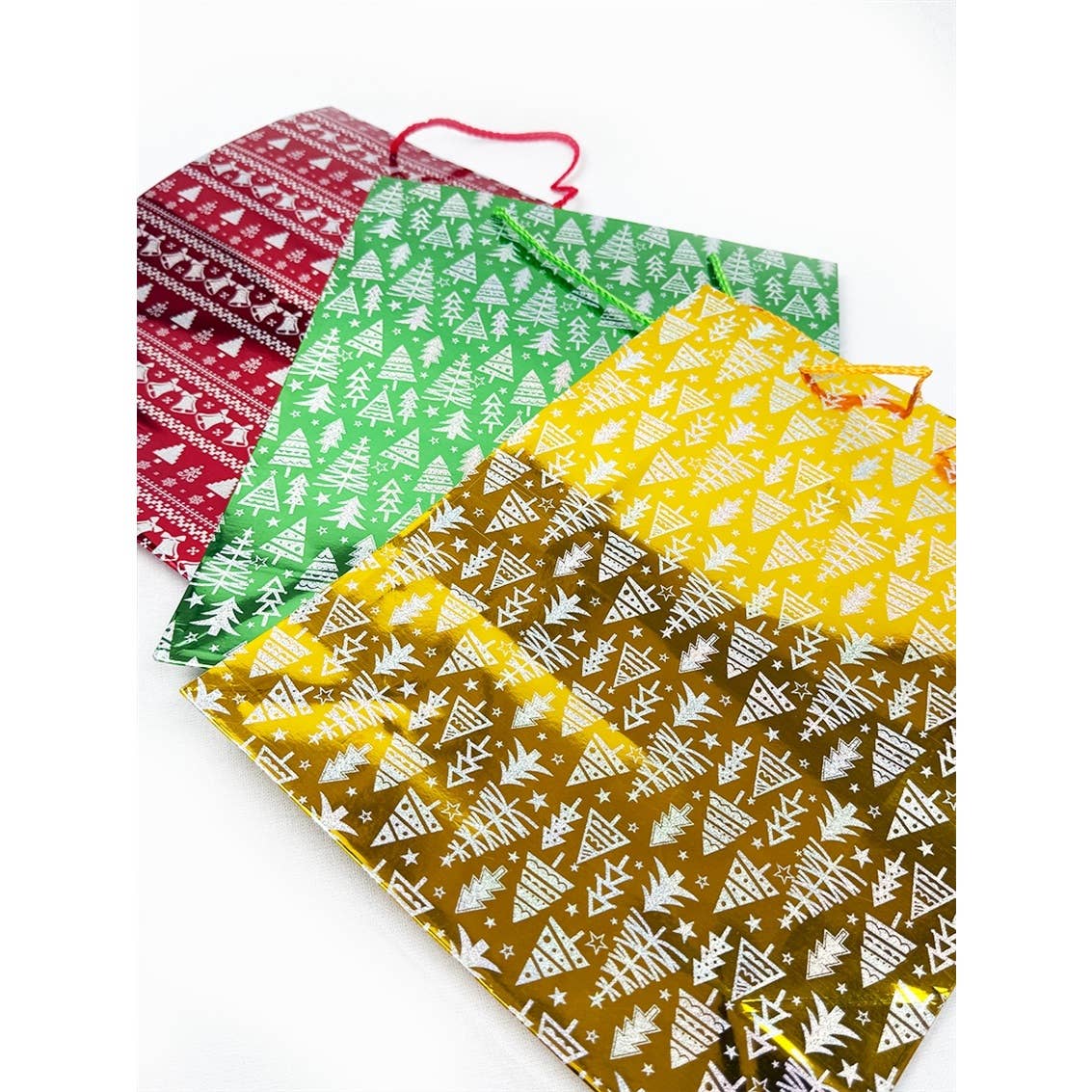 MIX COLOR Fancy Holographic Christmas Gift Bag for wholesale on Faire6