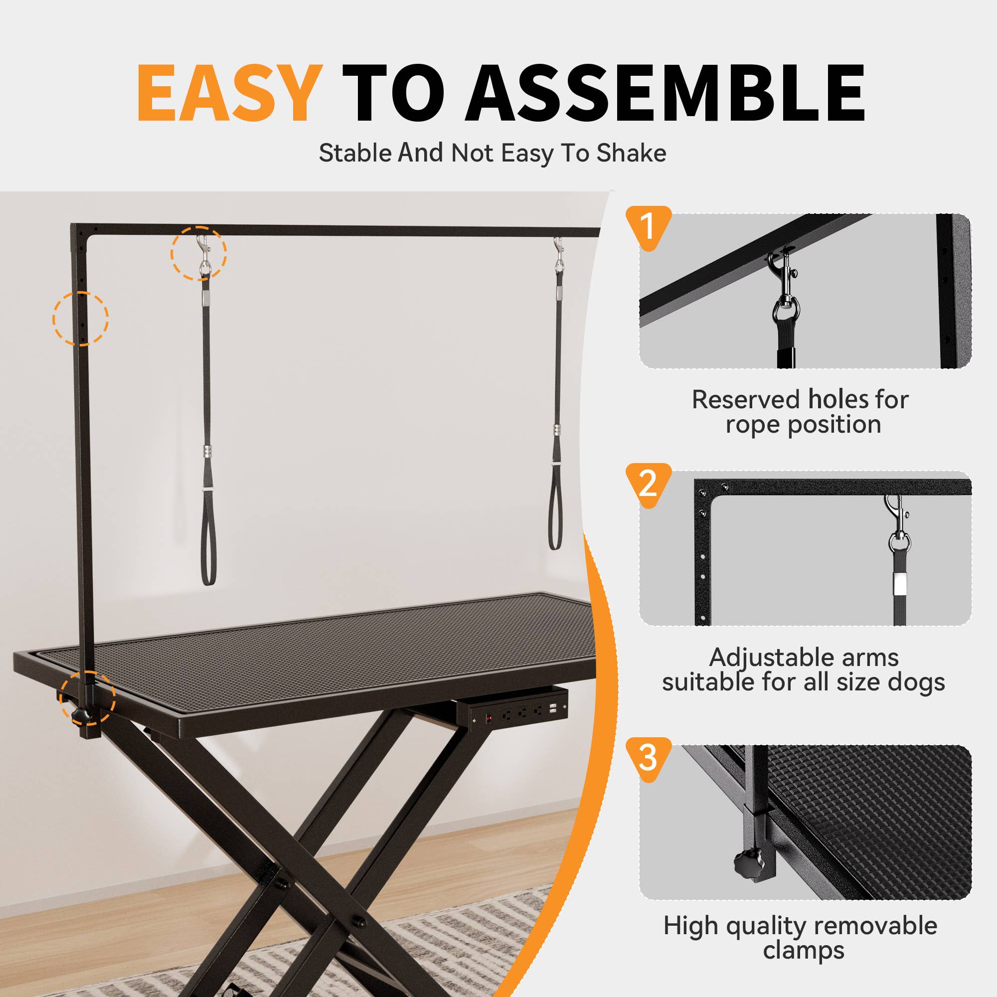 39F Inc. - Wholesale Pet Grooming Aid - Dog - 50" Electric Dog Grooming Table with Adjustable Height,Black4