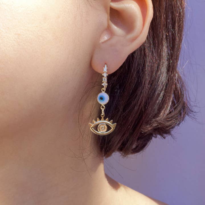 Dangle Cz Evil Eye Ohrringe für den Großhandel von Lacosta Jewelry Corp