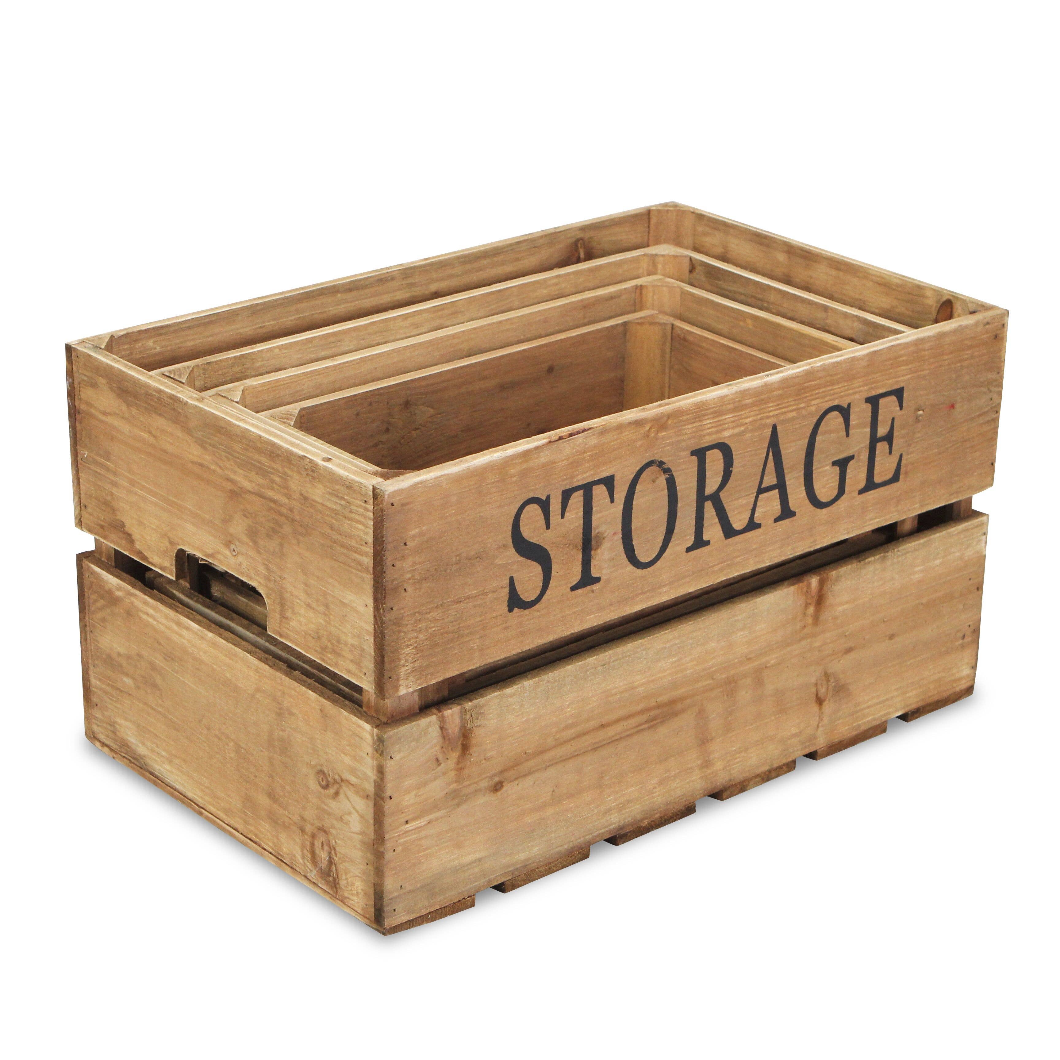 Cheungs Home Decor - Wholesale Storage Bin - Eika Set of 4 Wooden Storage Crates1