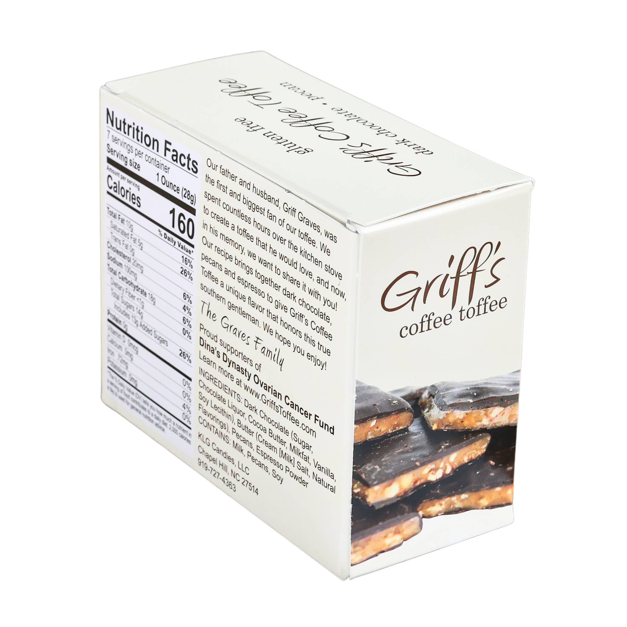 Griff's Toffee - Wholesale Toffee - Griff's Coffee Toffee - 7oz Dark Chocolate Toffee3