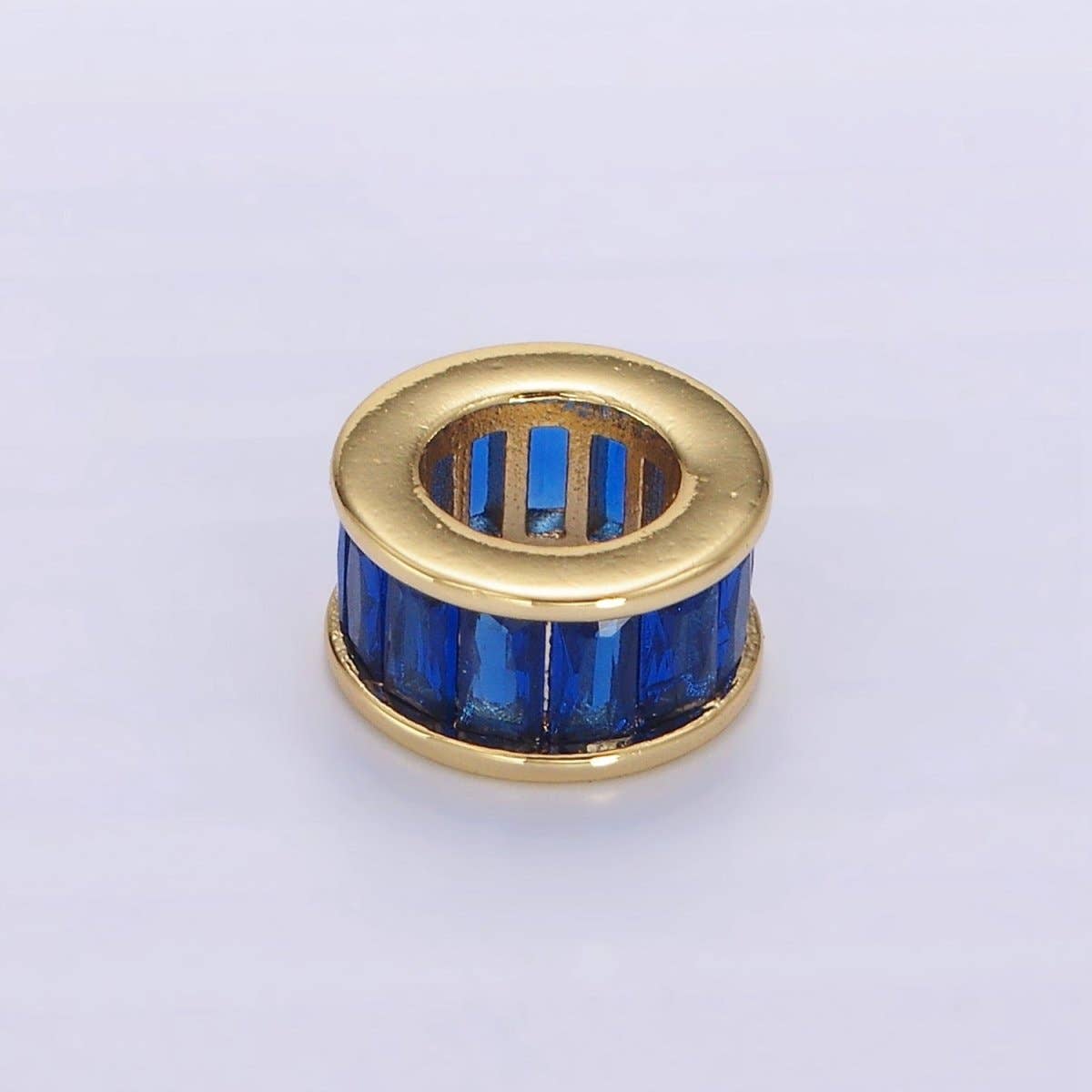 Aim Eternal - Vendita all'ingrosso Ciondolo/pendente - Charm distanziatore con pietra natale in oro riempito 14K CZ Baguette Rondell per collana braccialetto | B861 - B87212