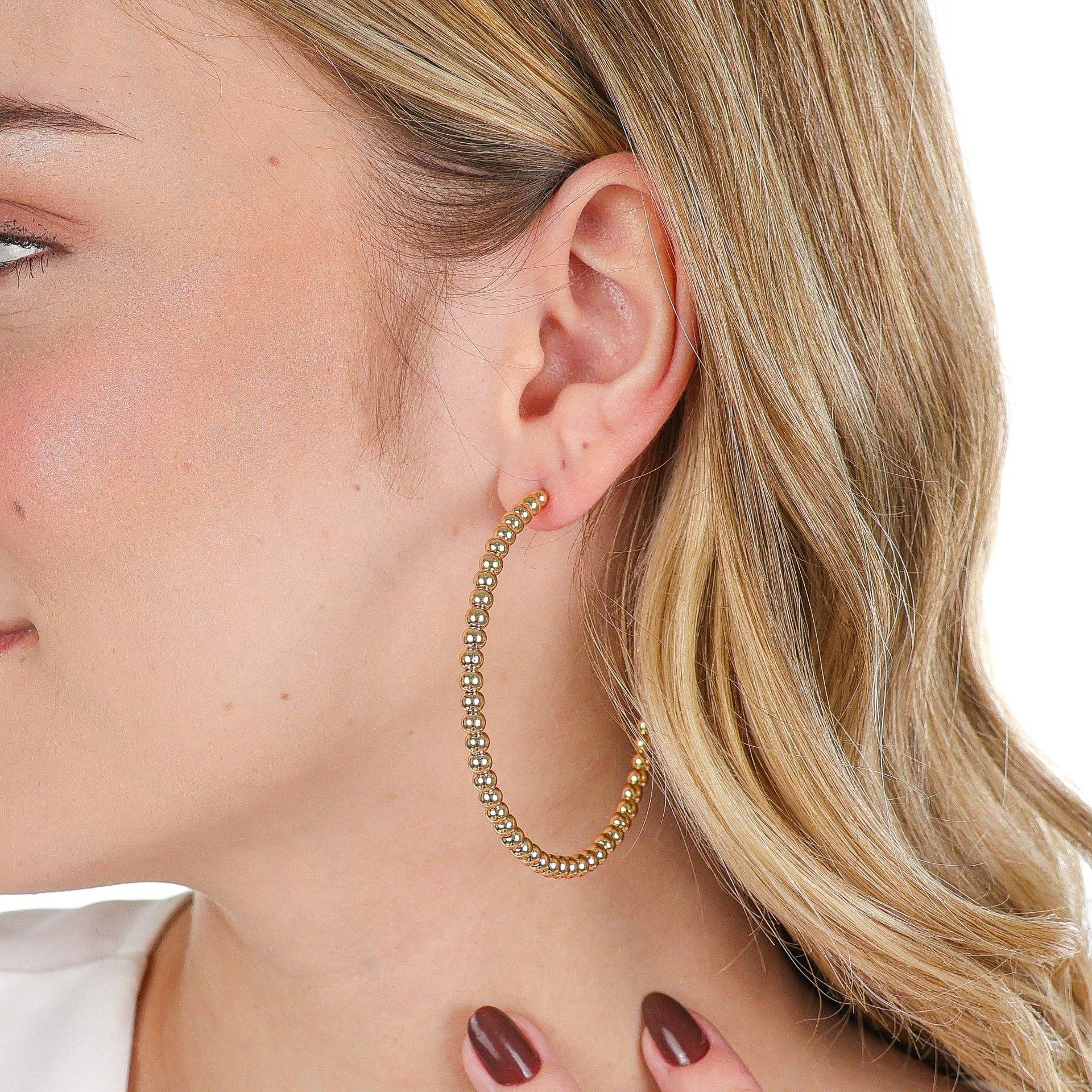 Gold 14k Gold Filled Maxi-Perlen-Ohrringe | Schneller Versand für den Großhandel auf Faire1