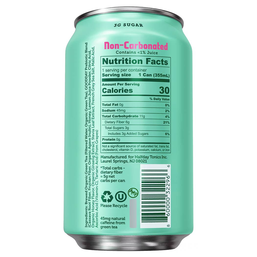 Halfday Tonics - Wholesale Iced Tea - Green Tea with Honey & Ginseng 12 Pack1