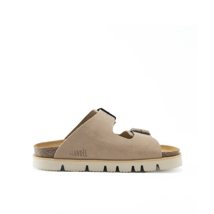 Mandél – wholesale Sandaler - Dam – Ciabatta två remmar ANA taupe - Art.MD0243
