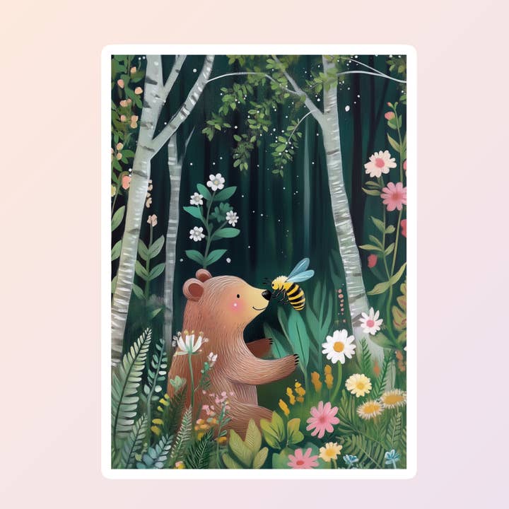 Cute Bear Stickers, Pretty Decorative Animal Stickers for wholesale by Sorry Not Sorry Co