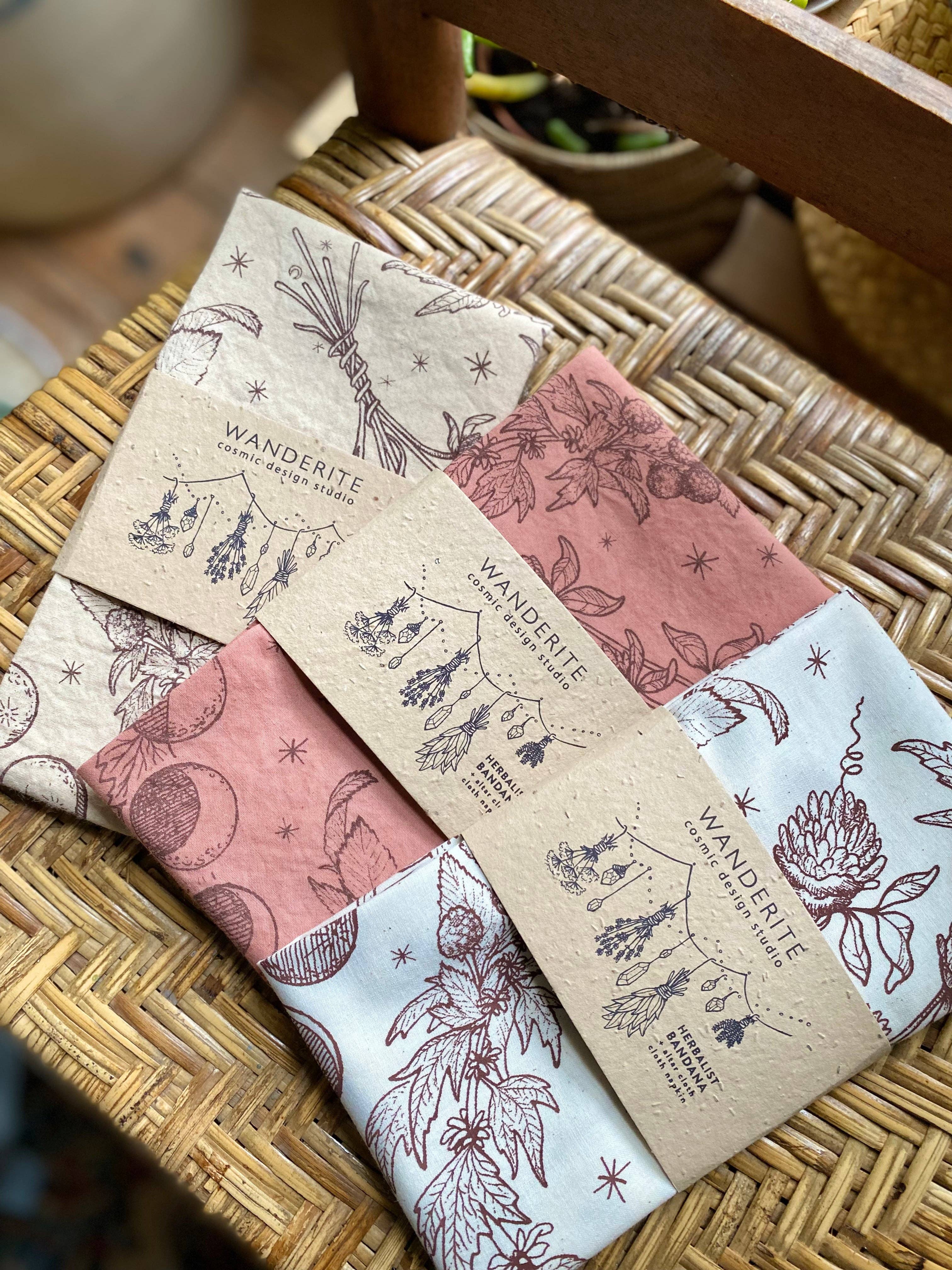 Wanderite – wholesale Bandana – Unisex – Bandana | Lady Herbs | Hand Dyed | Rose8