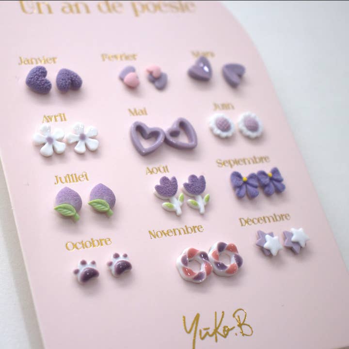 Yuko B - Wholesale Earrings - Kids - Stainless Steel Earrings - A Year of Parma Poetry1