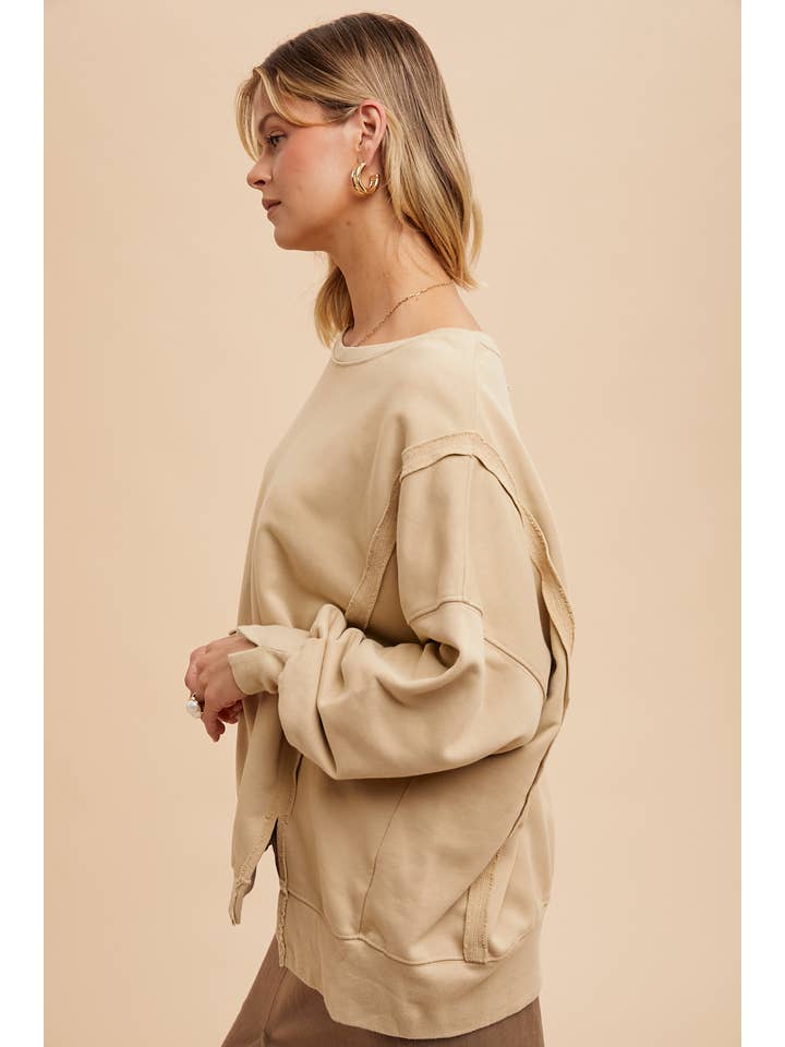 In Loom - Wholesale Sweatshirt - Women's - GARMENT WASHED OVERSIZED PULLOVER