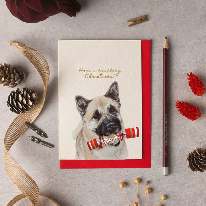 Carte de Noël Sheru Akita pour la vente par byOliviaBell