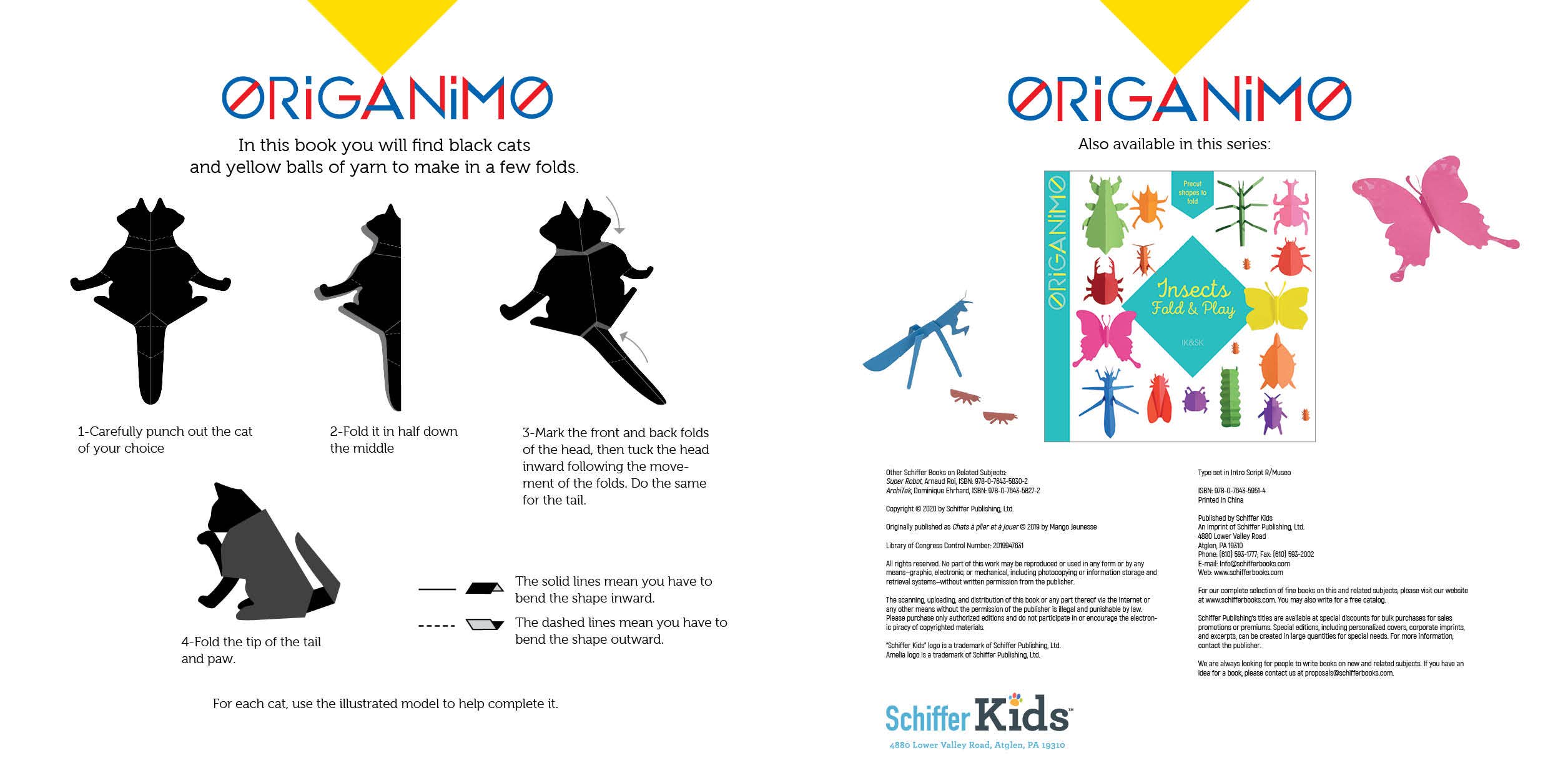 Schiffer Kids - Vendita all'ingrosso Libro da colorare - Adulti - Gatti: Fold & Play1