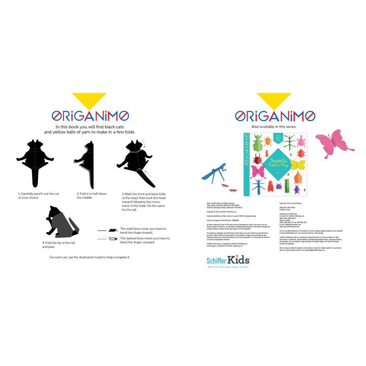 Schiffer Publishing - Wholesale Coloring & Activity Book - Adult - Cats: Fold & Play1