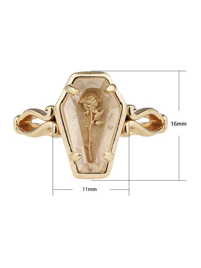 Tourtiwi - Wholesale Cocktail/Statement Ring - Gothic Open Rose Coffin Ring4
