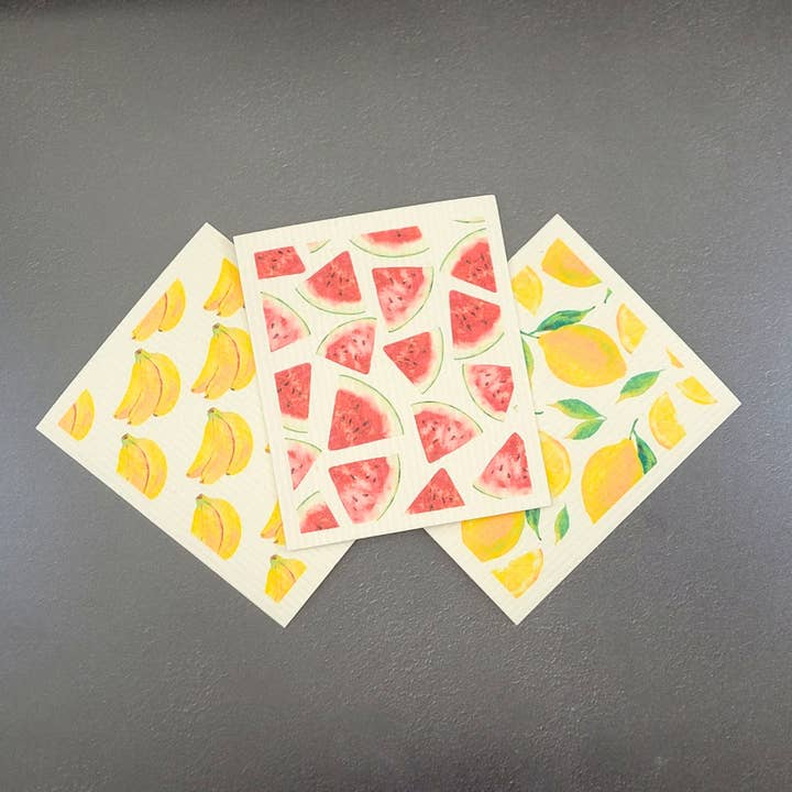Driftless Studios - Wholesale Dishcloth - Patterned Banana Kitchen Swedish Dish Towels