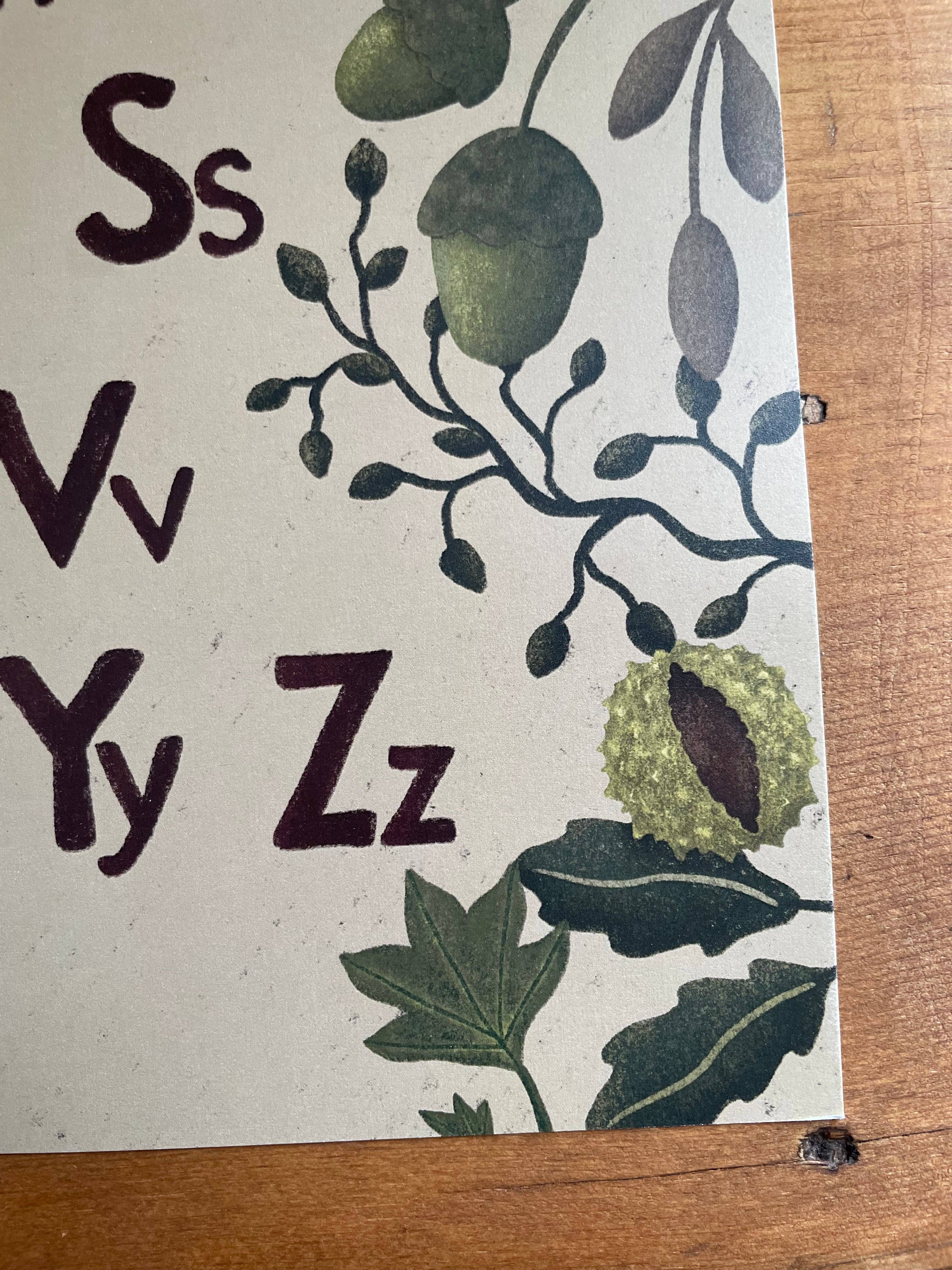 Rebecca Searl-Stevens – Impressão artística – Criança e bebé por atacado – Impressão do Alfabeto - Floresta Florestal7