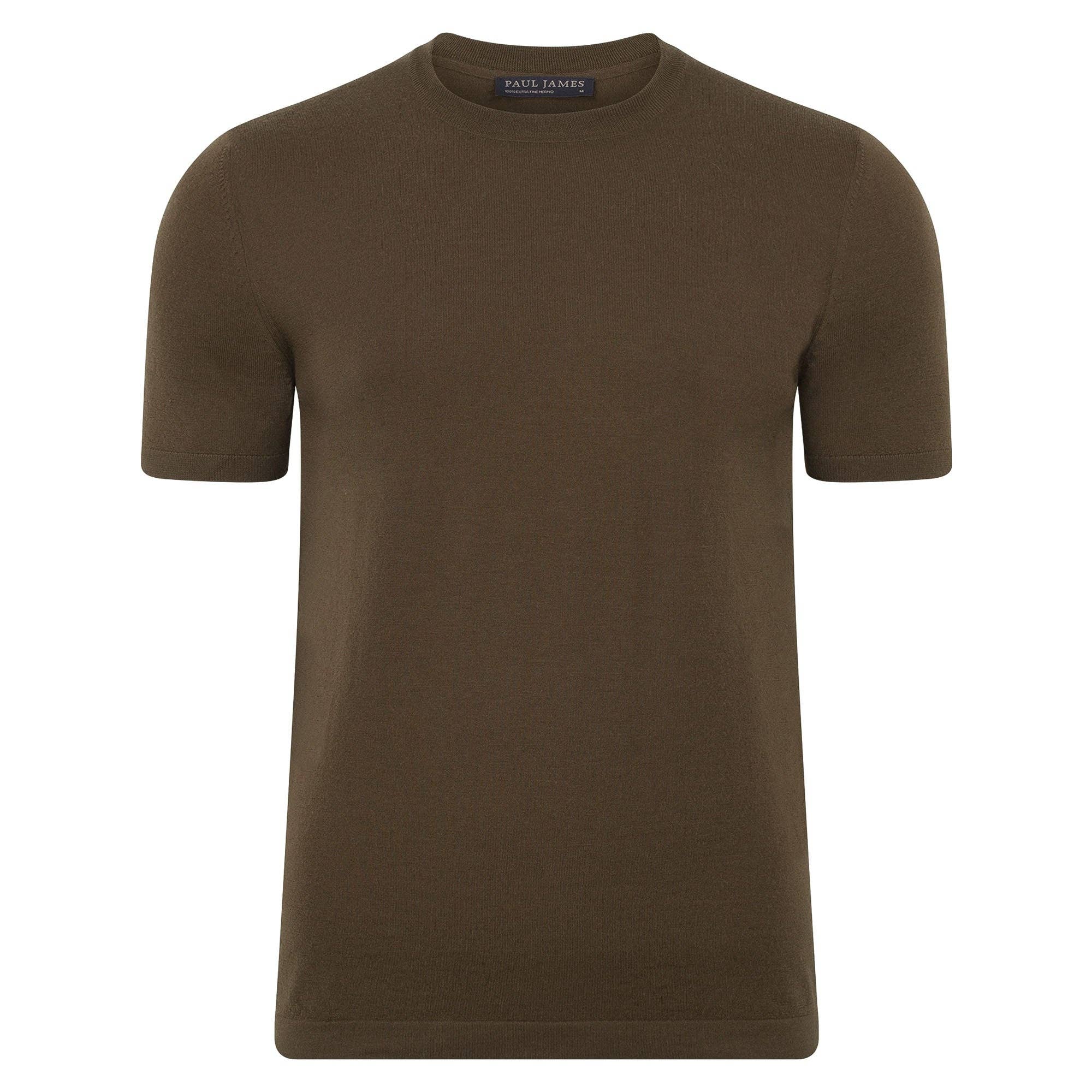 Paul James Knitwear – wholesale T-shirt – men's – Mens Superfine Merino Wool Knitted T-Shirt6