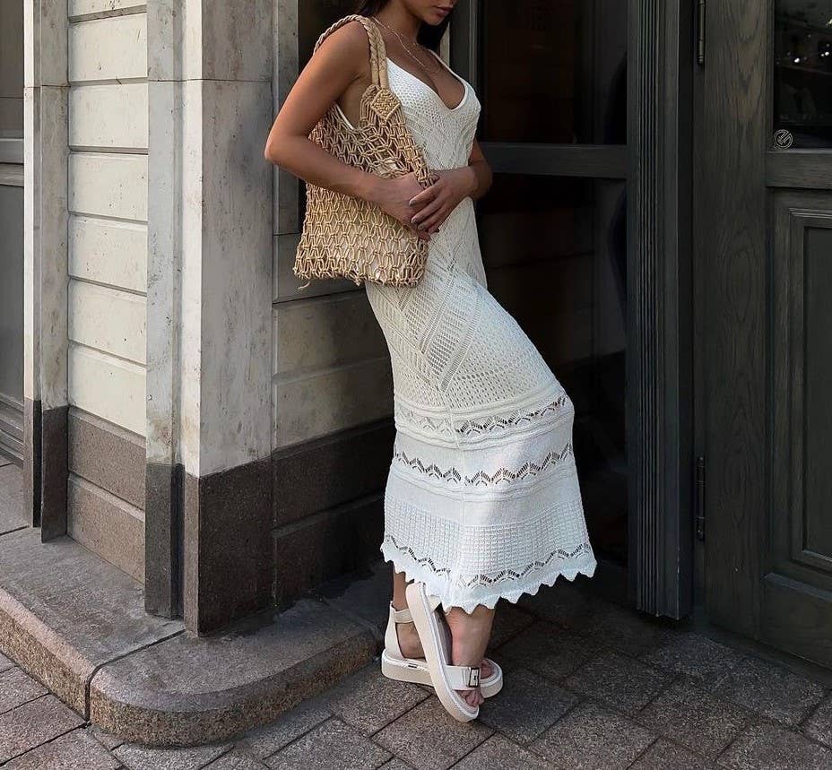 HIDDENBRAND - Wholesale Dress - Women's - French gentle sexy fancy jacquard halter dress11