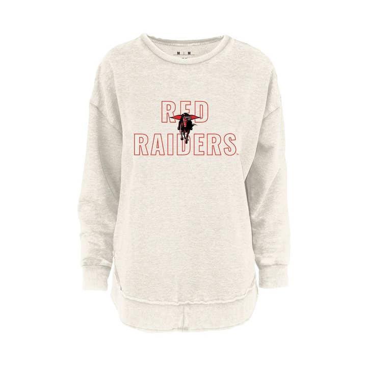 Outline Poncho Fleece Crew in ivoor - Texas Tech University voor wholesale door Kickoff Couture