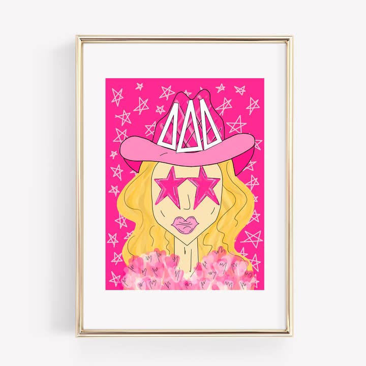 Delta Delta Delta - Cowgirl rose funky - Sorority PRINT pour la vente par Made By Marissa Art