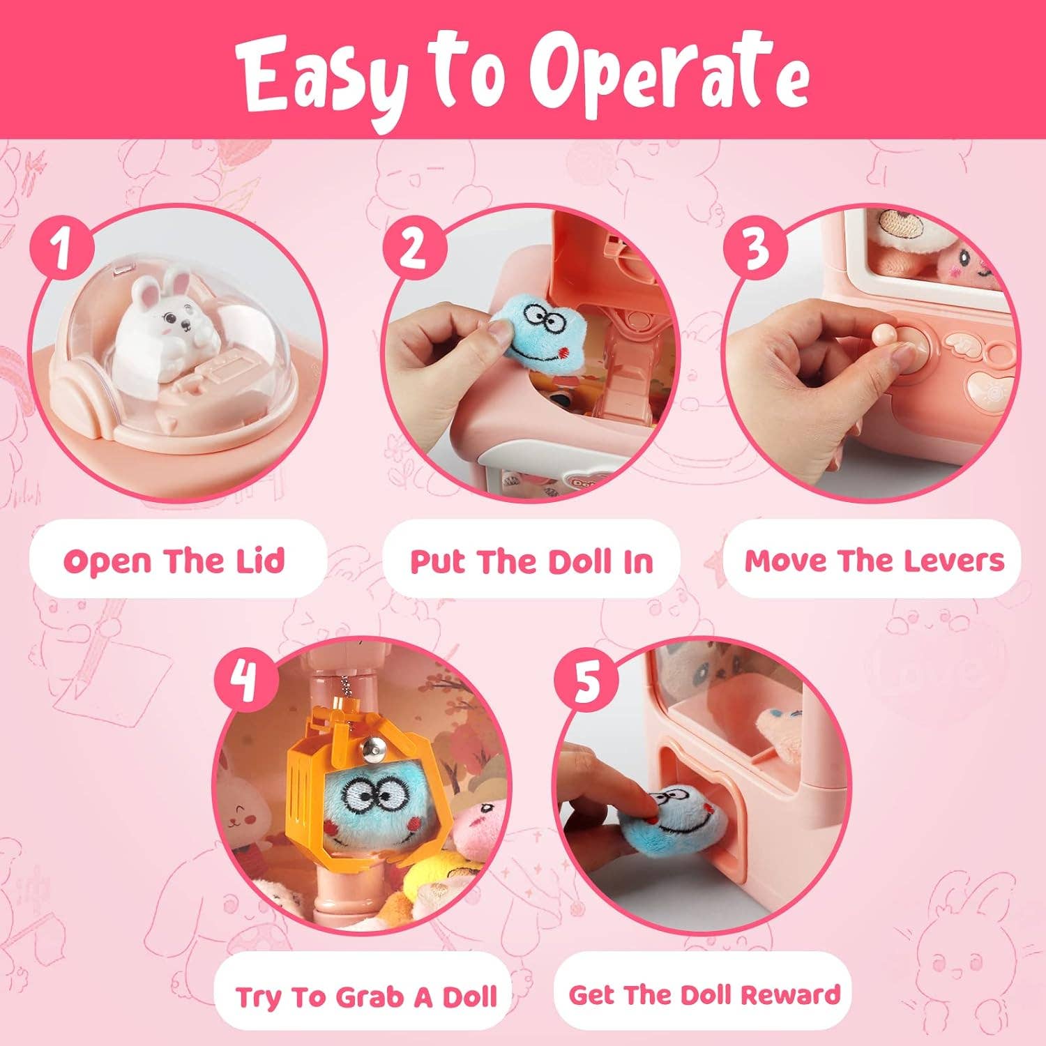 VIGOR - Venta al por mayor Conjunto de juguetes - Niños - Máquina expendedora con garra y premios, juguete para niñas5