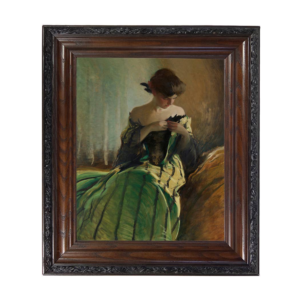 Madison Bay Co. - Historical Home Decor Reproductions - Vendita all'ingrosso Stampa artistica - Stampa su Tela Vintage di Donna in Abito Nero e Verde59