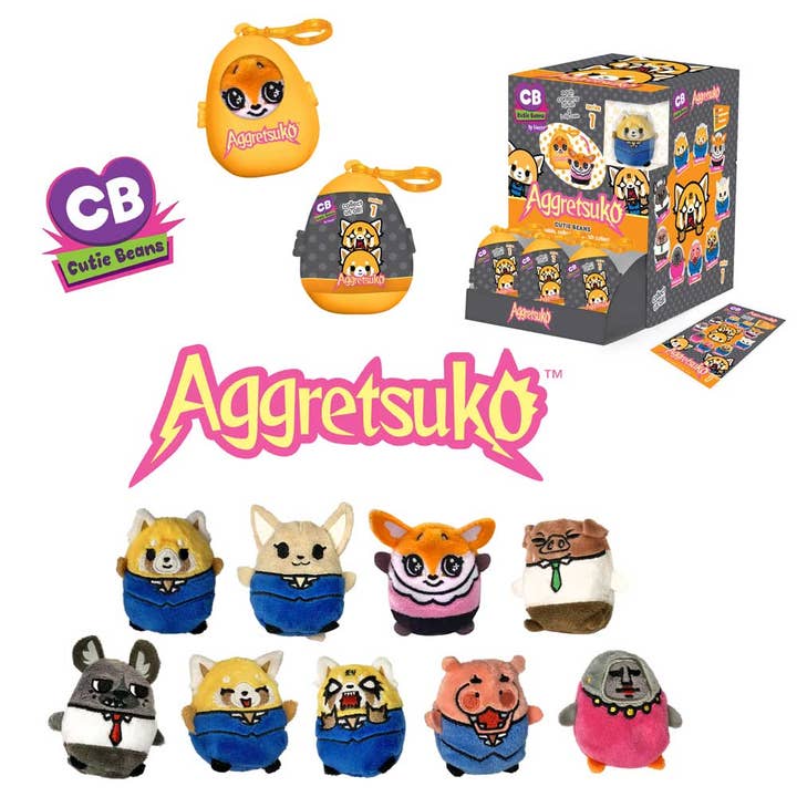 Fiesta Toys - Wholesale Stuffed/Plush Toy - Kids & Baby - DISCONTINUED - Cutie Beans - Sanrio - Aggretsuko 3" Keychain