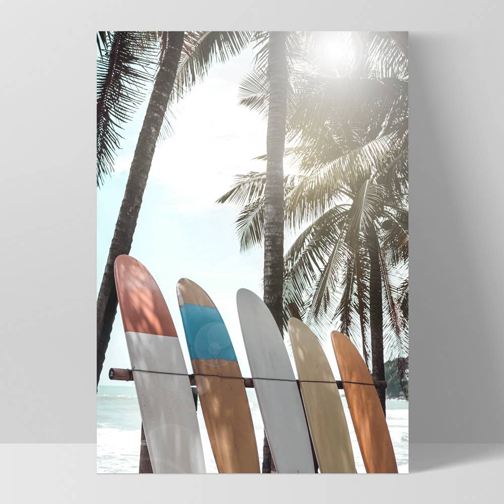 PRINT AND PROPER - Wholesale Art Print - Surfboards in Hawaii Art Print. Retro Close up Poster Print0