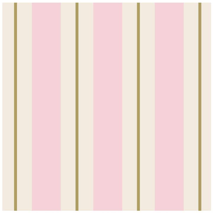 Pink & Gold Awning Stripe Cocktail Napkin - Pack Of 20 for wholesale by Hester & Cook - Stationery