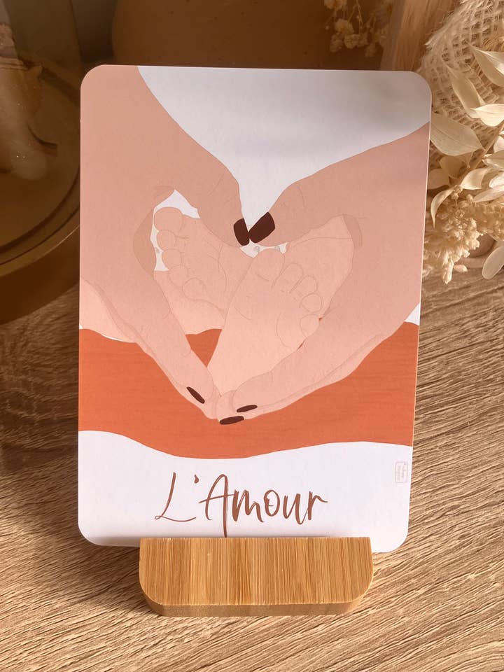 Kortet "Kärlek", en vacker illustration om moderskap för wholesale av Milina Designs