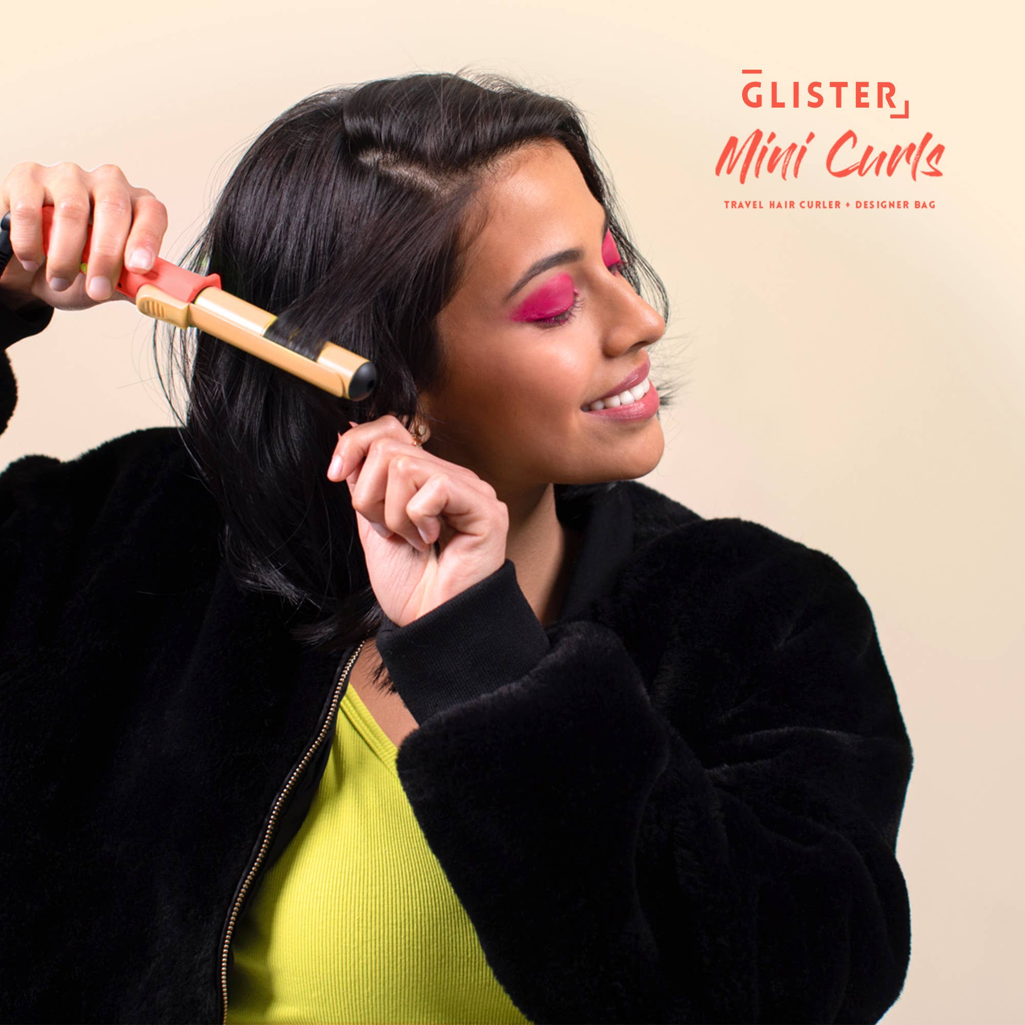 Glister – Ferro/varinha de frisar por atacado – Glister Mini Curls Modelador de Cabelo de Viagem com Molas + Bolsa Designer11