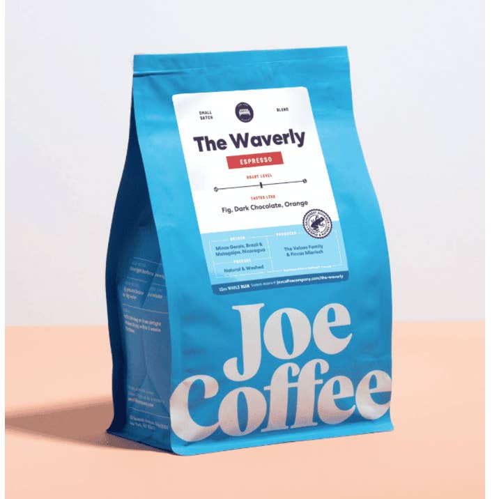 Waverly House Espresso Medium Roast Coffee, 12 oz, Kosher, Rainforest Alliance Certified, NYC Roaster for wholesale by Joe Coffee Company