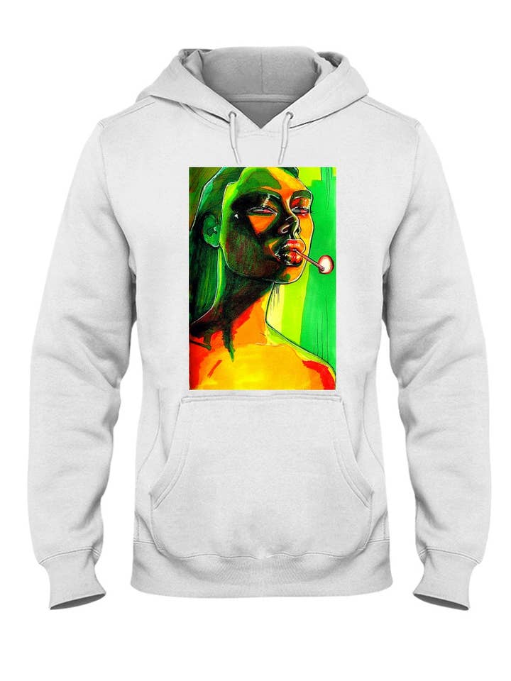 Green Flame Hoodie for wholesale by D. Ridley Designs