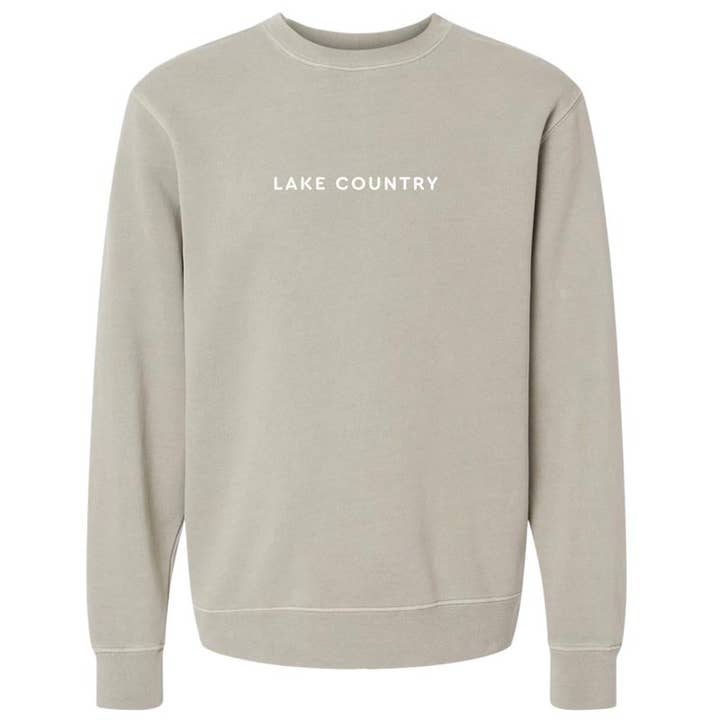 Lake Country Embroidered Crew (Cement) for wholesale by Jupmode