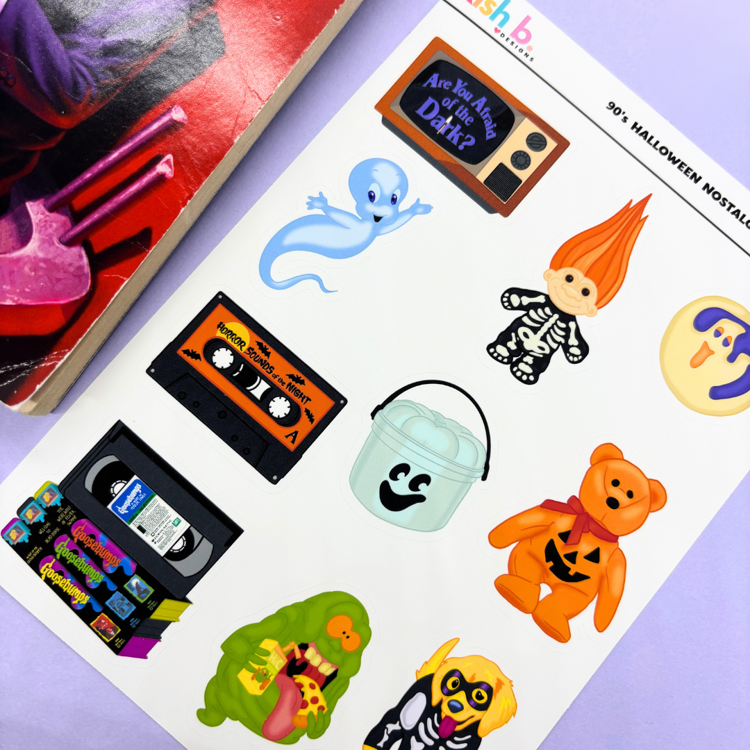 Kish B. Designs - Wholesale Sticker - 90's Halloween Nostalgia  |Journal| Sticker Sheet1