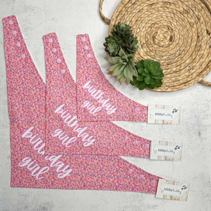 BibbyBubby - Wholesale Pet Bandana - Dog - Birthday Girl "Pink Sprinkles" Dog Bandana