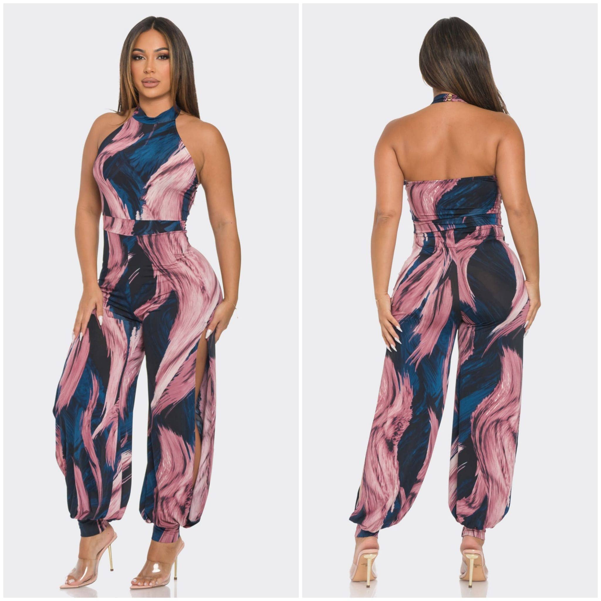 MARINEBLAU/MAUVE J7414 Overall mit offenem Aufdruck für den Großhandel auf Faire6