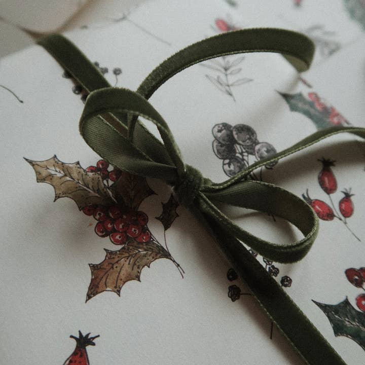 MyDesignPictures - Wholesale Ribbon - Gift Wrapping - Velvet ribbon moss green length 3m/width 9mm1