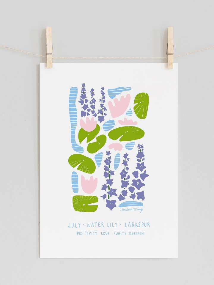 Fleurs du mois de naissance de juillet pour la vente par Wingmade