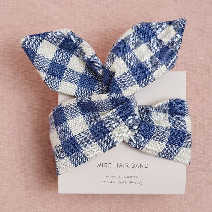 Linen Hair Band | Faro Gingham for wholesale by Botanique Workshop