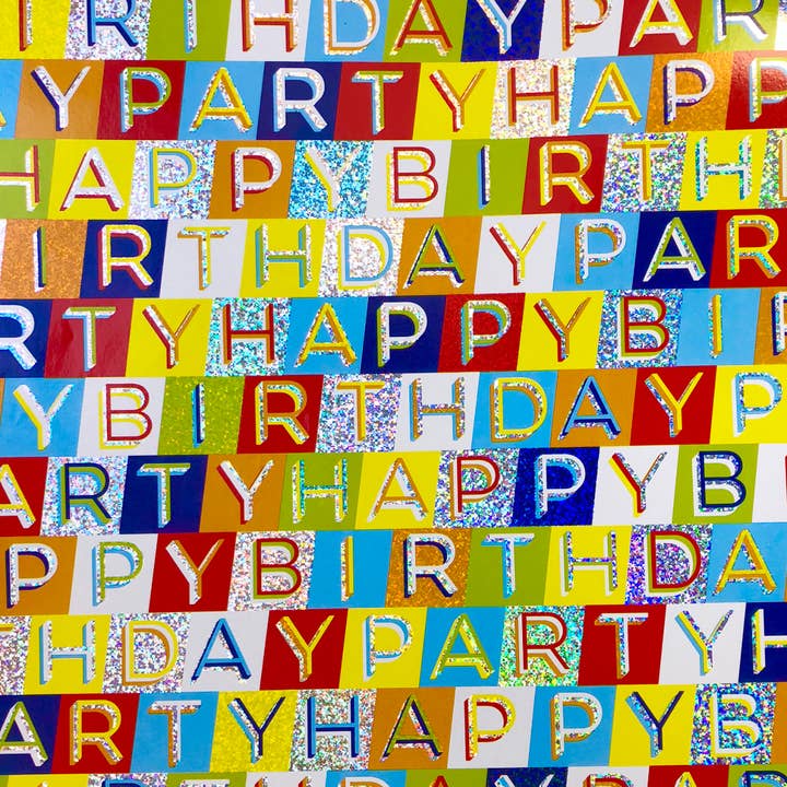 Jillson & Roberts - Wholesale Wrapping Paper Roll - Glitter Birthday Gift Wrap - Roll