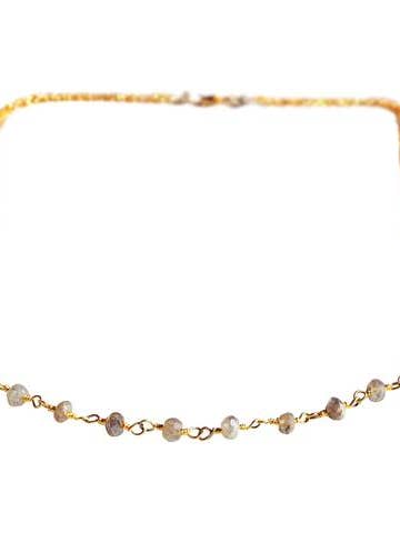 5 Chains Birthstone Gem Necklace for wholesale by Peach Jewel