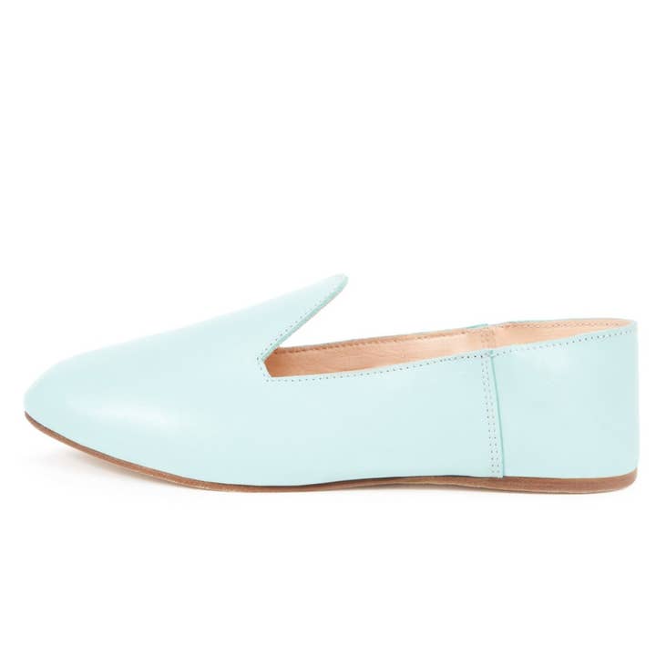 Leather Slide Loafer - Aqua for wholesale by Our Stories Are Yours
