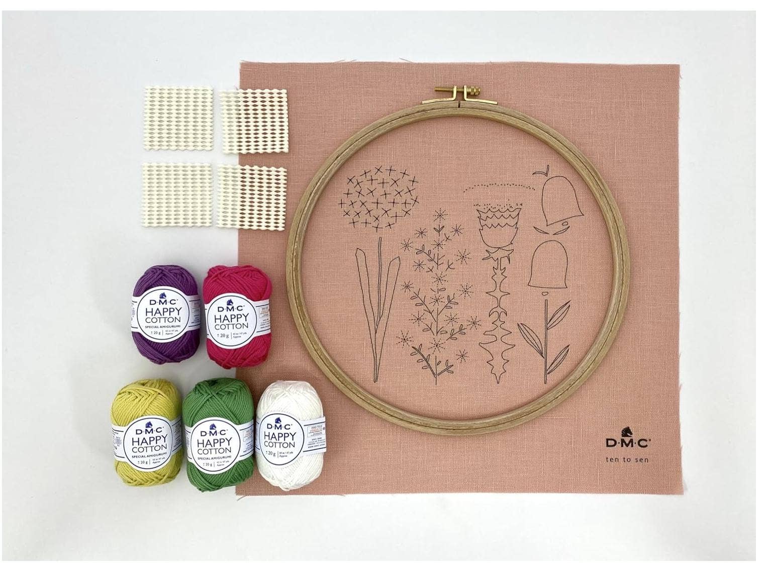 「FUNJI」In Japan - Wholesale Embroidery/Cross Stitch Supplies - Punch Needle Kit: Japanese Floral Embroidery Art - DIY Craft6