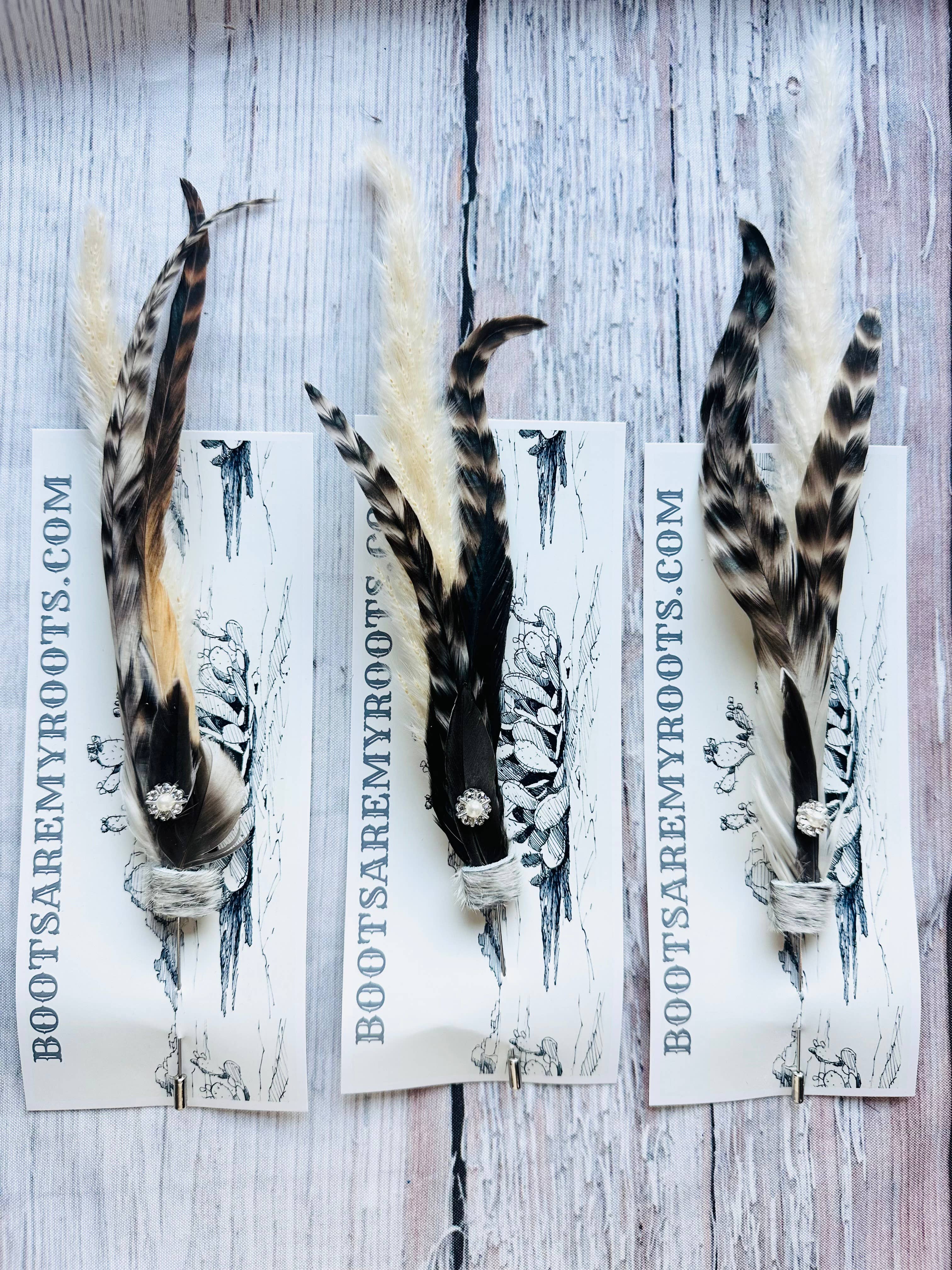 Boots Are My Roots - Vente Accessoire pour chapeau – femme - Épingles à chapeau en plumes mélangées #192