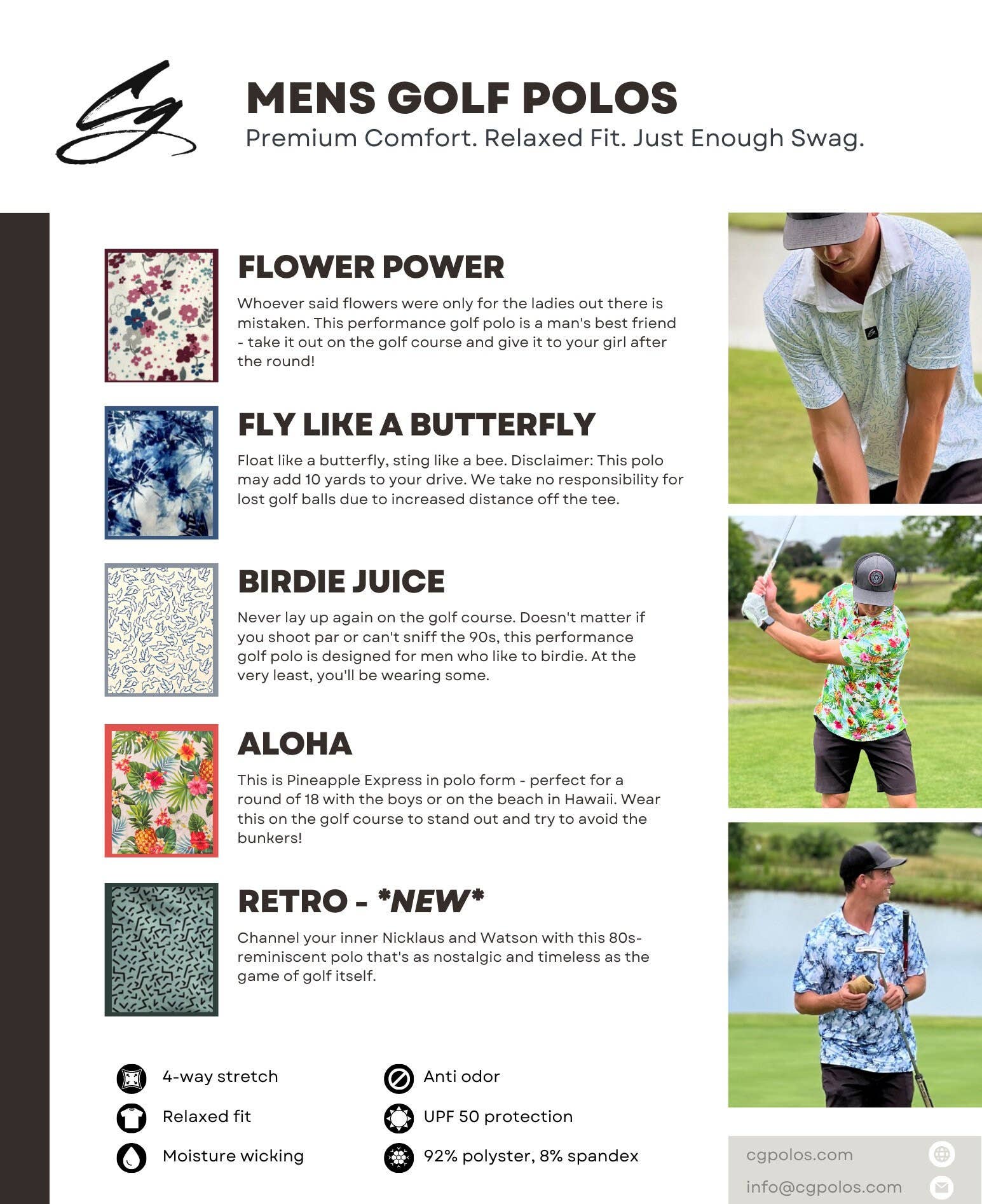 CG Golf Polos - Wholesale Polo - Men's - Birdie Juice - Mens Premium Performance Golf Polo5
