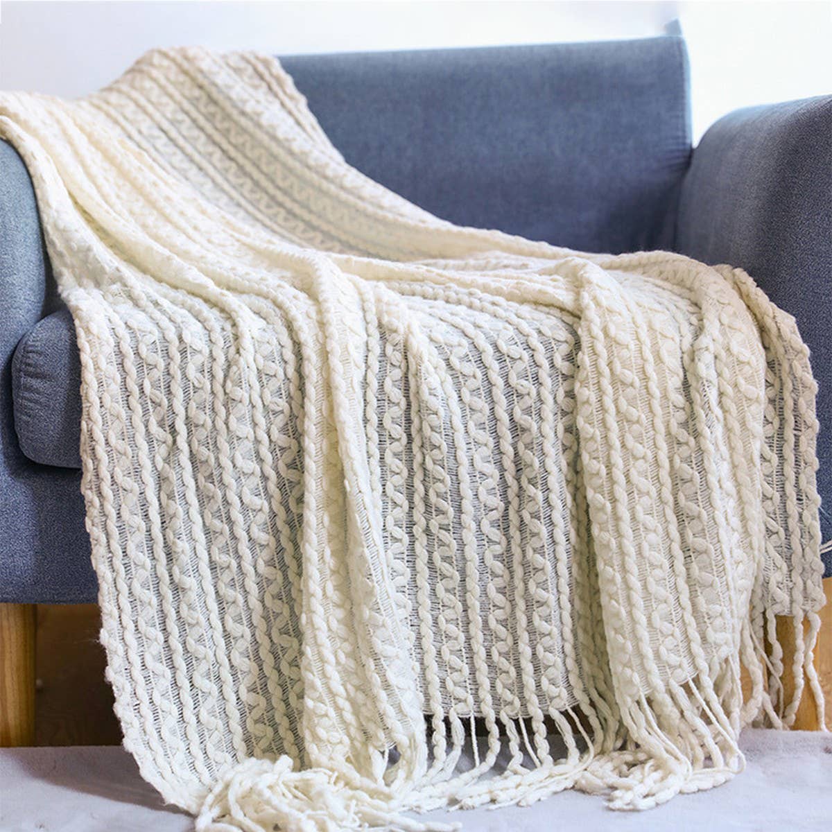 ACCITY - Wholesale Throw Blanket - LIGHTWEIGHT SOFT AND COMFORTABLE KNITTING BLANKET_CWMM02027