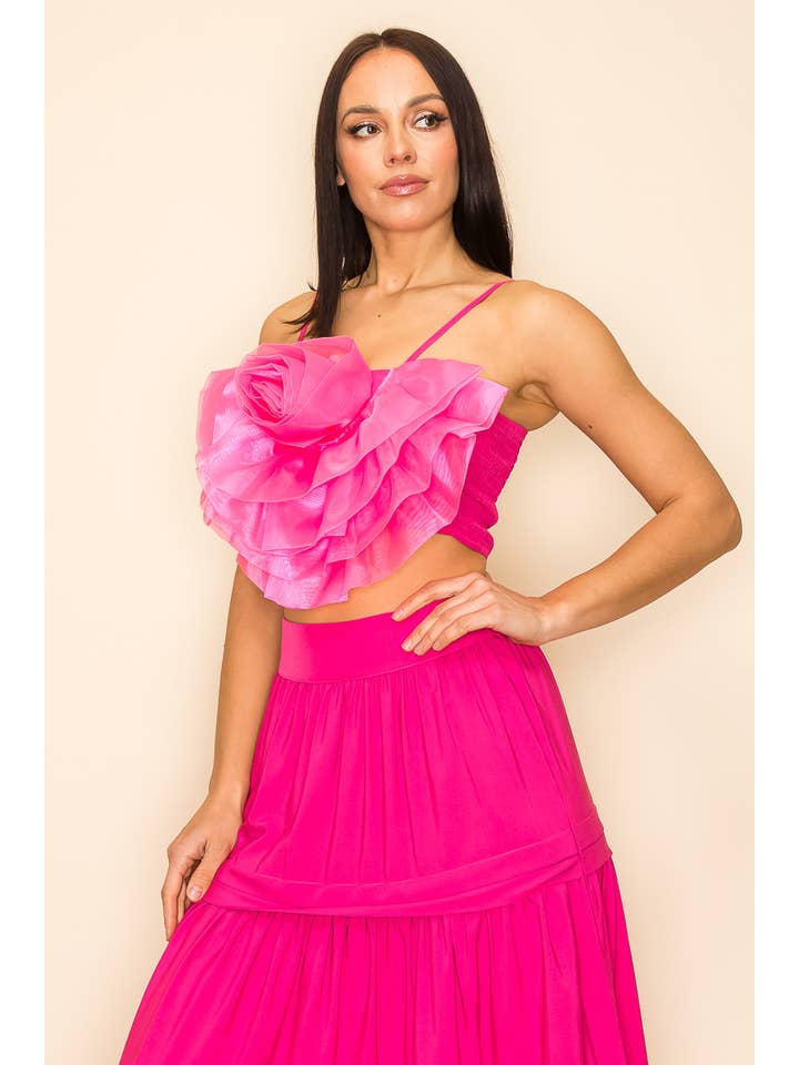 QMP Moda - Wholesale Blouse - Women's - FLOWER TOP WITH ELASTIC BACK AND ZIPPER15