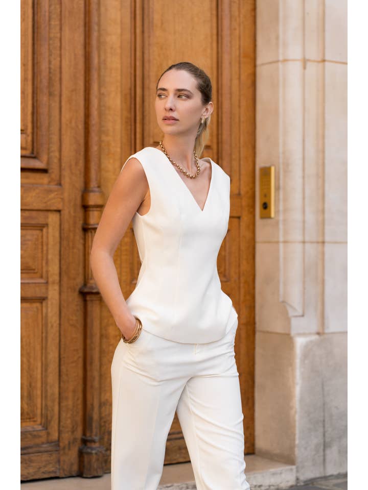 Attentif Paris - Venta al por mayor Blusa - Mujer - Top sin mangas con escote en V16